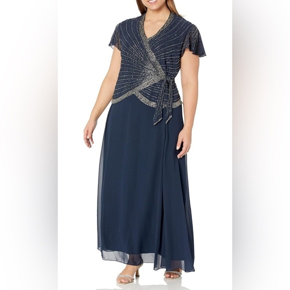 J Kara womans plus size beaded dress - Picture 1 of 4